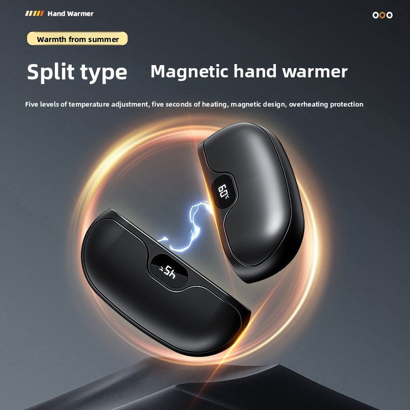 Hand Warmer Electric - Magnetischer Handwärmer, USB-Aufladung, abnehmbarer Handwärmer, digitale