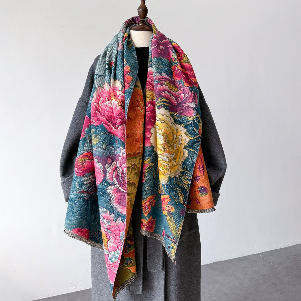 Cashmere Pashmina Wrap - Warme Kaschmir Schal Frauen Schal Floral