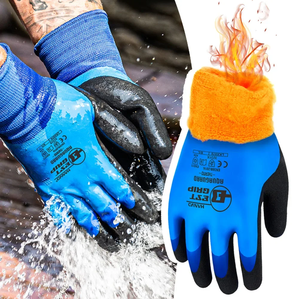 Snow Glove Insulated - Wasserdichte Winter-Arbeitshandschuhe, hervorragende Griffbeschichtung, Thermo-Liner, isoliert,