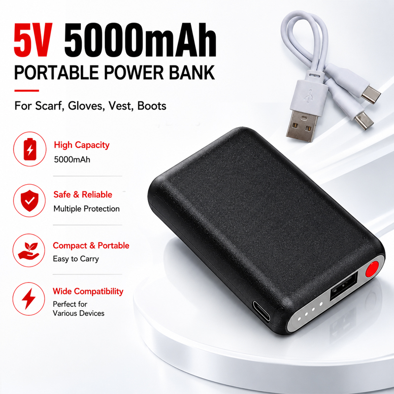 Heated Vest Battery - 5V 5000mAh Beheizte Handschuhe Akku Powerbank