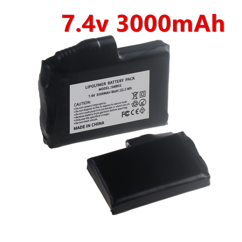 Heated Vest Battery - 7,4V 3000mAh Li-Polymer-Akku für Beheizte Handschuhe,