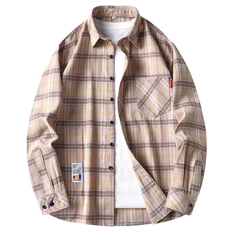 Flannel Shirt Lined - Herren Freizeithemden mit Karomuster, Flanell, Knöpfen,