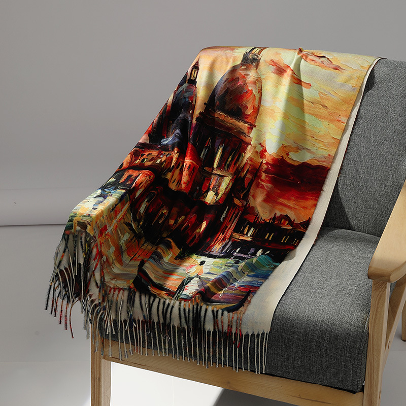 Luxus Marke Ölgemälde Kaschmir – Cashmere Pashmina Wrap Bewertung und Preis